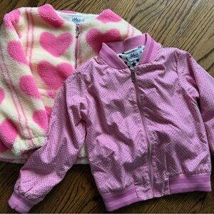 Pink Heart Fleece and Rhinestone Jacket Set- Lola + The Boys Size 8
